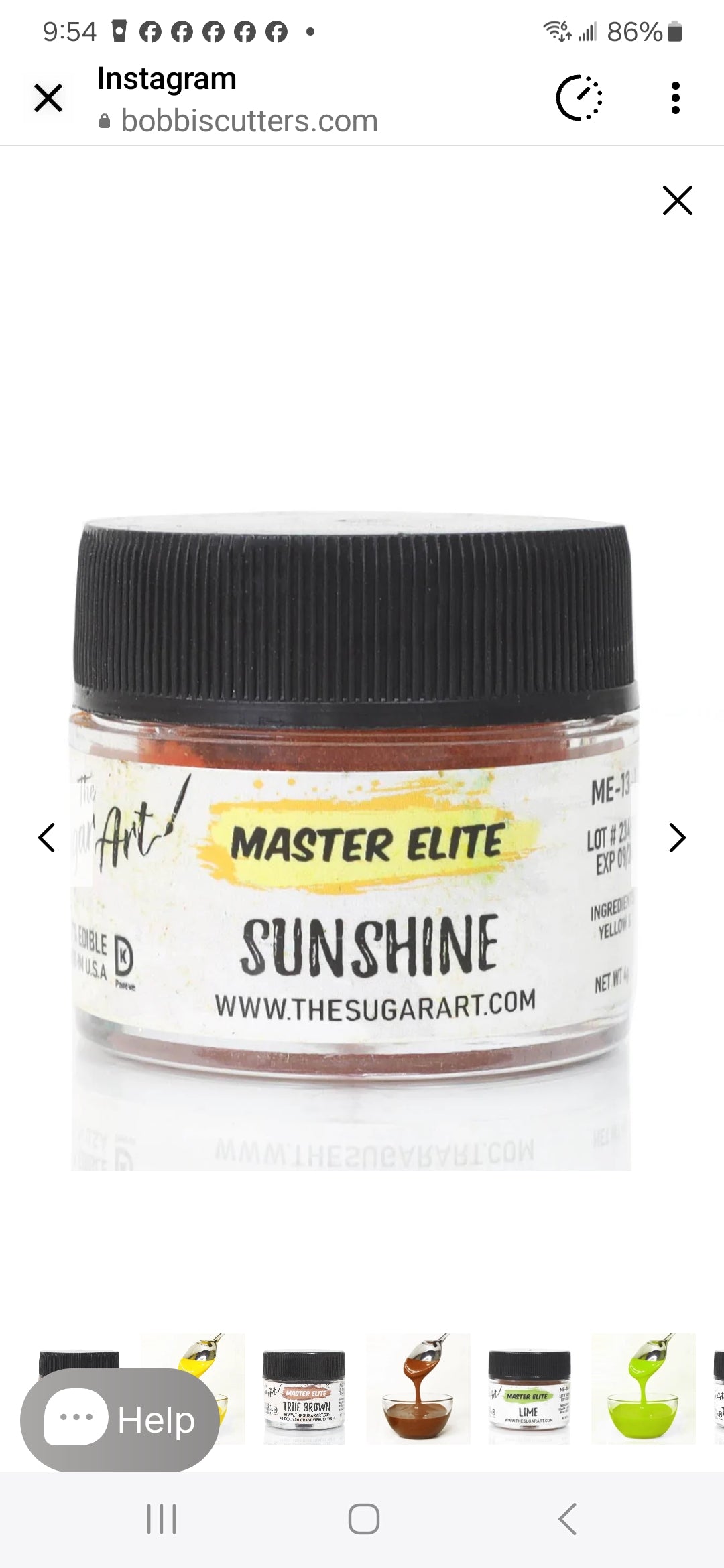 Sugar art elite colors